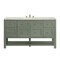 James Martin Vanities Breckenridge 60 in. Single Vanity, Smokey Celadon, w/ 3 CM Victorian Silver Quartz Top 330-V60S-SC-3VSL - alternate 1