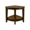Homeroots Curvilinear Dark Brown Teak 18" Corner Shower Bench With Shelf 383308 - alternate 2