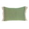 Homeroots 14" X 20" Green And Beige Cotton Lumbar Throw Pillow with Embroidery and Fringe 529186 - alternate 2