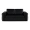 Homeroots 73in Black and Silver Italian Leather Loveseat 720576 - alternate 1