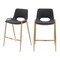 Homeroots Set of Two 26" Black And Gold Faux Leather And Steel Low Back Counter Height Bar Chairs 555658 - alternate 2