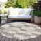 Homeroots 8' Beige And Gray Round Geometric Washable Indoor Outdoor Area Rug 604847 - alternate 2