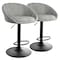 Elama 2 Piece Cloth Adjustable Bar Stool Set in Gray with Black Base ELM-281-GREY - alternate 1