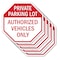 Signmission Private Parking Lot Authorized Vehi, 10 inch X 10 inch, Aluminum Metal Signs, 5PK OC-A-5Pack-10-172 - alternate 1