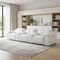 Homeroots 134" White Italian Leather Reclining Metal USB Sofa 720298 - alternate 3