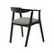 Armen Living Santana Wood Dining Chair in Black Finish with Charcoal Fabric - Set of 2 LCSACHBLKCH - alternate 2