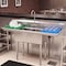 Koolmore 2 Compartment Stainless Steel NSF Commercial Kitchen Prep & Utility Sink with 2 Drainboards SB141611-12B3 - alternate 2