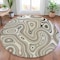 Homeroots 8' Ivory And Charcoal Round Geometric Washable Indoor Outdoor Area Rug 631391 - alternate 2