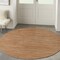Homeroots 4' Rust And Beige Round Abstract Indoor Outdoor Area Rug 573834 - alternate 3