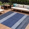 Homeroots 9' X 12' Navy Blue Sky Blue And Charcoal Abstract Washable Indoor Outdoor Area Rug 615282 - alternate 1