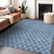Homeroots 8' X 10' Denim Blue And Ivory Geometric Washable Indoor Outdoor Area Rug 596096 - alternate 3
