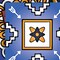 Homeroots 7" x 7" Shades of Blue and Yellow Mosaic Peel and Stick Removable Tiles 400434 - alternate 2