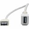 Tripp Lite USB 2.0 Panel Mount Coupler Cable Keystone Jack White F/F 1ft 1FT U060-001-KPA-WH - alternate 2