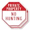 Signmission Private Property No Hunting, 6 inch X 6 inch, Plastic Sign, 2PK OC-P-2PACK-6-147 - alternate 1