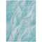 Homeroots 3' X 5' Teal Blue Aqua And Ivory Abstract Washable Indoor Outdoor Area Rug 582998 - alternate 4