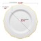 Smarty Had A Party 10.25" White with Gold Rim Round Blossom Disposable Plastic Dinner Plates (120 Plates), 120PK 4840WHG-CASE - alternate 3