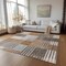 Homeroots 3' X 5' Chocolate And Gray Striped Washable Indoor Outdoor Area Rug 581701 - alternate 3