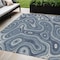 Homeroots 5' X 8' Blue And Ivory Geometric Washable Indoor Outdoor Area Rug 631378 - alternate 1