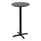 Flash Furniture Commercial 24" Black Faux Marble HPL Tabletop with Black Bar Height X Base ST-RD24-BKMAR-T2222B-GG - alternate 1