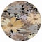 Homeroots 8' Black And Gray Round Floral Washable Indoor Outdoor Area Rug 610969 - alternate 2