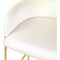 Leisuremod Axis Velvet/Polyester/Leather Bar Stool - Stainless Steel Base, Low Back & Armrests ACG29BG - alternate 2