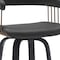 Homeroots 26" Black Faux Leather Swivel Counter Height Bar Chair 534468 - alternate 4