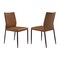 Armen Living Kash Upholstered Dining Chair in Brown Faux Leather with Black Metal Legs - Set of 2 LCKASIBLKPE - alternate 1
