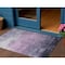 Homeroots 3' X 5' Lavender And Lilac Striped Washable Indoor Outdoor Area Rug 610895 - alternate 1