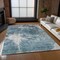 Homeroots 3' X 5' Teal Blue Navy Blue And Gray Abstract Washable Indoor Outdoor Area Rug 582962 - alternate 2