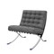 Homeroots 30" Dark Gray and Silver Faux Leather and Stainless Steel Folding Lounge Chair 684450 - alternate 4