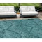 Homeroots 10' X 14' Teal Blue And Aqua Floral Washable Indoor Outdoor Area Rug 588917 - alternate 1
