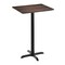 Flash Furniture 30" x 24" Tabletop, Seamless Surface Technology, Dark Brown with 22x22 Black Bar Height X-Base ST-REC2430-WBR-T2222B-GG - alternate 1