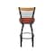 Holland Bar Stool Co Eleanor 25in Swivel Counter Stool with Pewter Finish, Medium Back and Graph Poppy Seat 880 - alternate 5