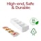 Smarty Had A Party 16" x 5" White 4-Section Rectangular Disposable Plastic Trays (24 Trays), 24PK 2664-CASE - alternate 3