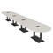 Skutchi Designs Racetrack Conference Table With Power, 48 in W, 264 in L, Ivory HAR-RAC-48X264-DOU.BK-K458-EBLK - alternate 1