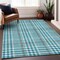 Homeroots 9' X 12' Teal Blue Ivory And Brown Plaid Washable Indoor Outdoor Area Rug 601522 - alternate 2