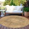 Homeroots 8' Brown And Beige Round Medallion Washable Indoor Outdoor Area Rug 616450 - alternate 4
