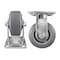 Hyw Products Heavy Duty Caster 4in x 2in Non-Marking Rubber Wheel Stainless Steel - Rigid (Flat) 40-40R-A1-INF(FLAT)(STS) - alternate 2