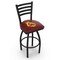 Holland Bar Stool Co 36" Blk Wrinkle Arizona State Swivel Bar Stool, Ladder Back, Sparky Logo L01436ArizSt-S - alternate 1