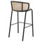 Leisuremod Ervilla Wicker Bar Stool with Fabric Seat and Black Powder Coated Steel Frame, Grey EBBL-31GR - alternate 3