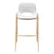 Homeroots Set of Two 30" White And Gold Faux Leather And Steel Low Back Bar Height Bar Chairs 555664 - alternate 2