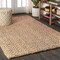 Jonathan Y Hira Hand Woven Diamond Chunky Jute Natural 4 ft. x 6 ft. Area Rug NFR100A-4 - alternate 2