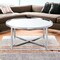 Homeroots 32" Silver Glass And Stainless Steel Round Mirrored Coffee Table 528850 - alternate 1