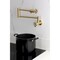 Kingston Brass Wall Mount Pot Filler Faucet with Knurled Handle, Brushed Brass KS4107RKZ - alternate 2
