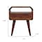 Homeroots 22" Brown Solid Wood Oval One Drawer Nightstand 651838 - alternate 4