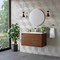 James Martin Vanities 35.4'' Single Vanity, Mid-Century Walnut, Champagne Brass Base w/ Glossy White Composite Stone Top 805-V35.4-W-CB-GW - alternate 3