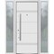 Vdomdoors Steel Door Deux 1705 White Enamel 2 Sidelight Exterior Black Windows Stainless Inserts Single Moder DEUX1705EXD-BEM-W16+36+16 x H80-Left-hand Inswing - alternate 1
