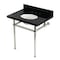 Kingston Brass 30" Black Granite Console Sink with Brass Legs, 8-Inch, 3-Hole, Black Granite/Polished Nickel KVPK3030KB6 - alternate 1