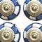 Homeroots Set of Eight Blue White And Gold Geometric Ceramic Drawer Pull Knobs, 8PK 321650 - alternate 3