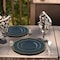 Smarty Had A Party 10.25" Navy with Gold Rim Round Blossom Disposable Plastic Dinner Plates (120 Plates), 120PK 4840NG-CASE - alternate 2